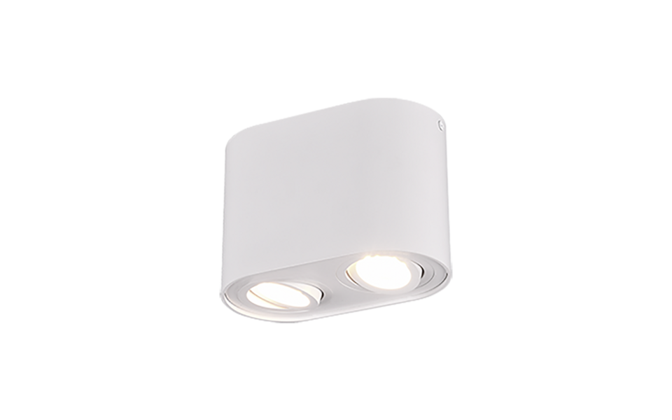 Trio Lighting Trio COOKIE plafondlamp | GU10 Fitting | wit mat | 17,8 x 9,6 cm | IP20 | excl. 2x GU10 | max. 35W