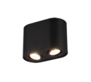 Trio Lighting Trio COOKIE plafondlamp | GU10 Fitting | mat zwart | 17,8 x 9,6 cm | IP20 | excl. 2x GU10 | max. 35W