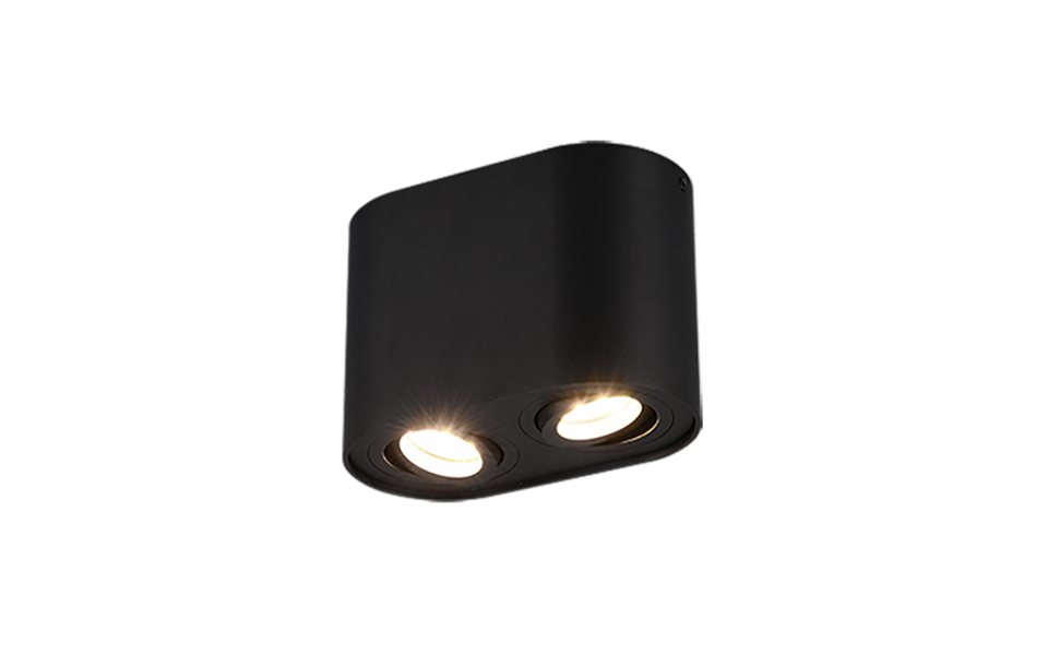 Trio Lighting Trio COOKIE ceiling light | 2x GU10 | black | IP20 | 12.5 cm Trio Lighting Trio COOKIE ceiling light | 2x GU10 | black | IP20 | 12.5 cm