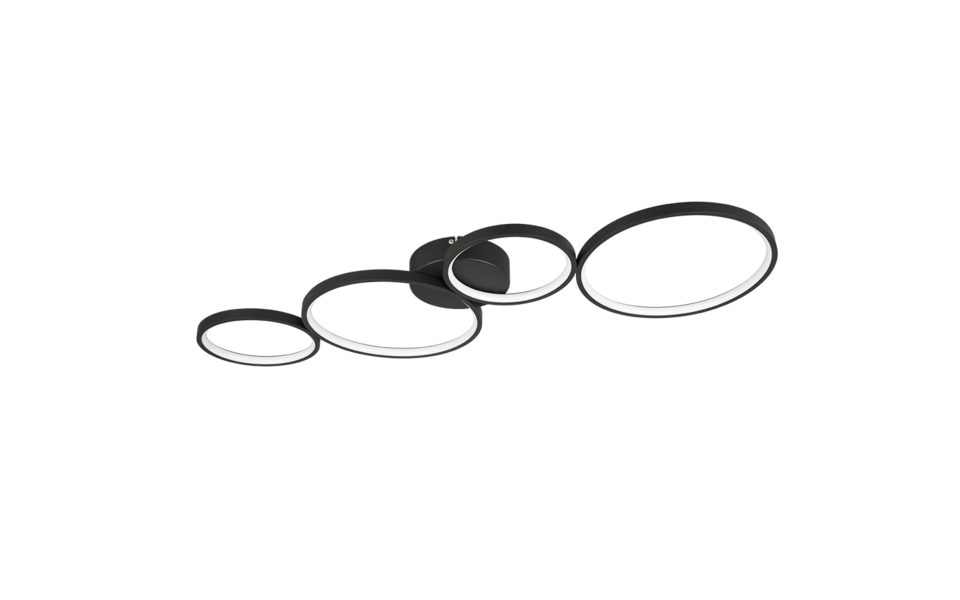 Trio Lighting Trio RONDO LED ceiling light | 1x 37W 4800 lm 3000K | black | IP20 | 5.5 cm