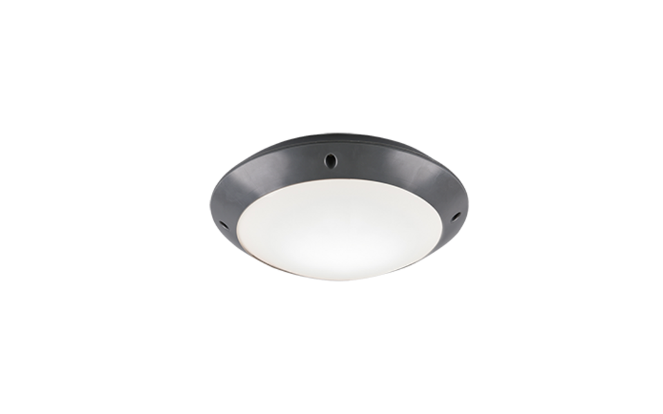 Trio Lighting Trio CAMARO plafondlamp | E27 Fitting | antraciet met wit mat | Ø 26 cm | IP54 | excl. 1x E27 | max. 12W