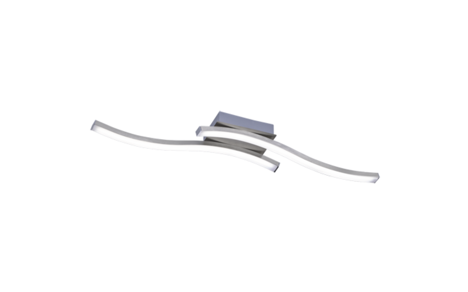 Trio Lighting Trio ROUTE plafondlamp | LED | nikkel mat met wit | 56 x 9 cm | IP20 | 2x 5W | 500 lm | 3000K | niet dimbaar