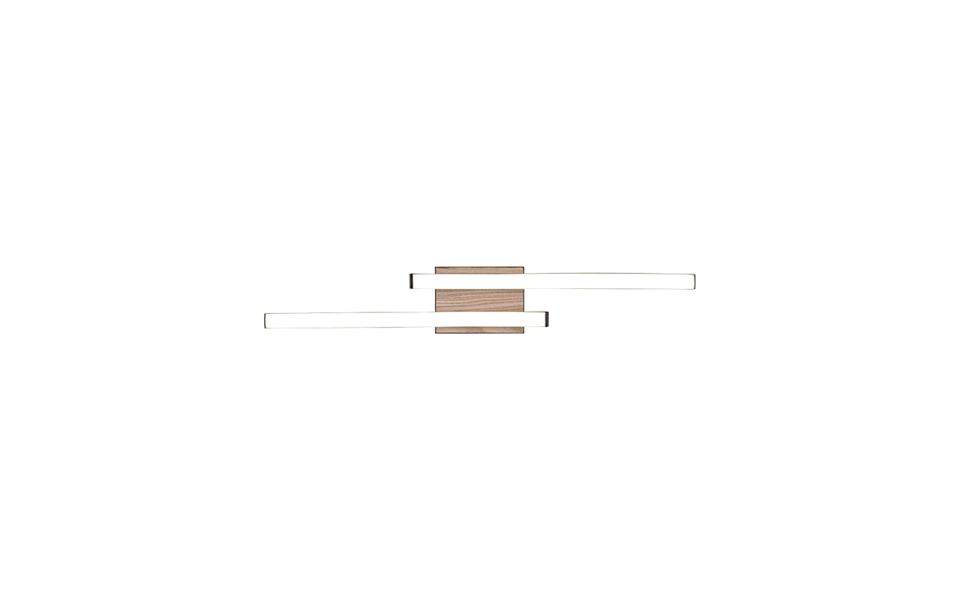Trio Lighting Trio ROUTE plafondlamp | LED | houtimitatie met wit | 56 x 9 cm | IP20 | 2x 5W | 500 lm | 3000K | niet dimbaar