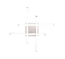 Trio Lighting Trio ROUTE plafondlamp | LED | nikkel mat met wit | 46 x 46 cm | IP20 | 4x 5W | 600 lm | 4000K | dimbaar