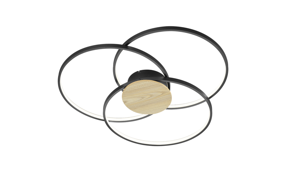 Trio Lighting Trio SEDONA plafondlamp | LED | mat zwart | Ø 80 cm | IP20 | 1x 40W | 4800 lm | 3000K | niet dimbaar