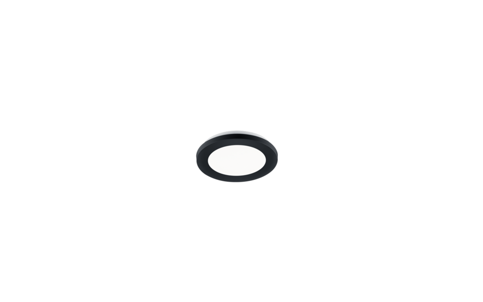 Trio Lighting Trio CAMILLUS plafondlamp | LED | mat zwart met wit | Ø 17 cm | IP44 | 1x 9W | 1000 lm | 3000K | dimbaar