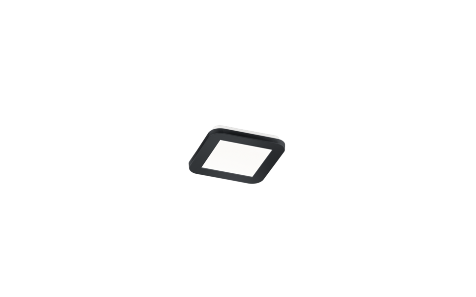 Trio Lighting Trio CAMILLUS plafondlamp | LED | mat zwart met wit | 17 x 17 cm | IP44 | 1x 9W | 1000 lm | 3000K | dimbaar