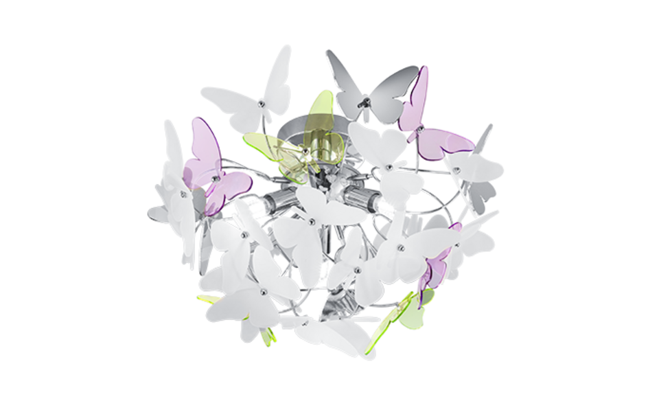 Trio Lighting Trio BUTTERFLY plafondlamp | G9 Fitting | chroom met multicolor met chroom met groen met paars met wit | Ø 45 cm | IP20 | excl. 3x G9 | max. 28W Trio Lighting Trio BUTTERFLY plafondlamp | G9 Fitting | chroom met multicolor met chroom met groen met paars met wit | Ø 45 cm | IP20 | excl. 3x G9 | max. 28W
