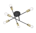 Trio Lighting Trio CROSS ceiling light | 6x E27 max 40W | black | Ø 56.6 cm | IP20 | 19.1 cm