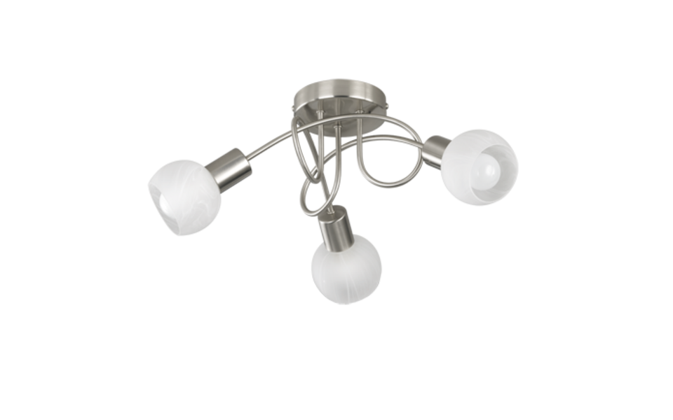 Trio Lighting Trio ANTIBES plafondlamp | E14 Fitting | nikkel mat met albast | Ø 47 cm | IP20 | excl. 3x E14 | max. 28W