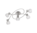 Trio Lighting Trio ANTIBES plafondlamp | E14 Fitting | nikkel mat met albast | 52 x 25 cm | IP20 | excl. 5x E14 | max. 28W