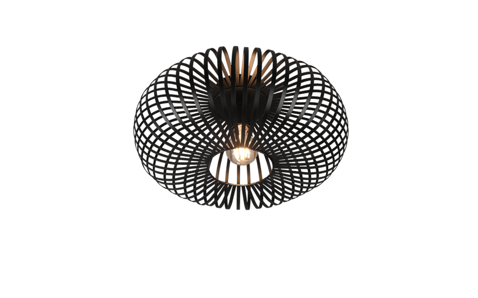 Trio Lighting Trio JOHANN ceiling light | 1x E27 max 40W | black | Ø 40 cm | IP20 | 17 cm Trio Lighting Trio JOHANN ceiling light | 1x E27 max 40W | black | Ø 40 cm | IP20 | 17 cm