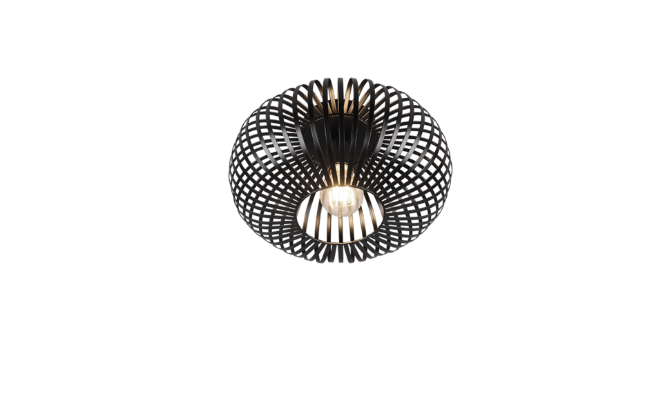Trio Lighting Trio JOHANN plafondlamp | E27 Fitting | mat zwart | Ø 30 cm | IP20 | excl. 1x E27 | max. 60W