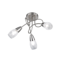 Trio COLMAR plafondlamp | nikkel mat/transparant | IP20 | E14 Trio COLMAR plafondlamp | nikkel mat/transparant | IP20 | E14