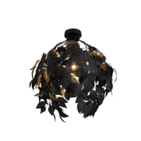 Trio LEAVY plafondlamp | mat zwart/zwart/zwart/goud | IP20 | E27 Trio LEAVY plafondlamp | mat zwart/zwart/zwart/goud | IP20 | E27