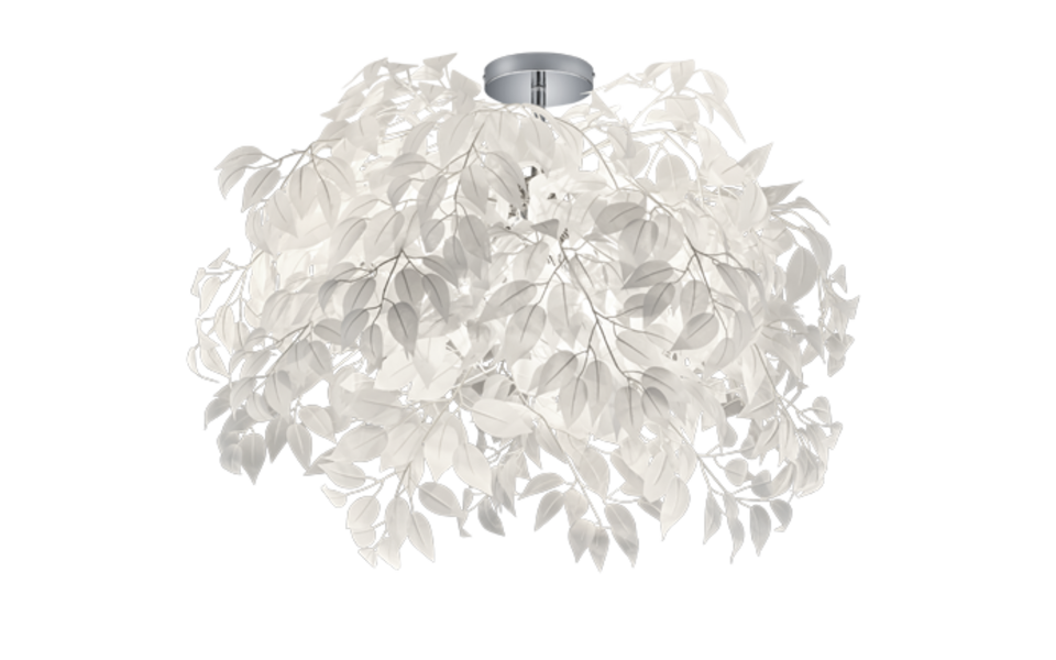 Trio Lighting Trio LEAVY plafondlamp | E14 Fitting | chroom met wit | Ø 70 cm | IP20 | excl. 3x E14 | max. 28W