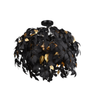 Trio LEAVY ceiling light | E14 | black | Ø 70 cm | IP20