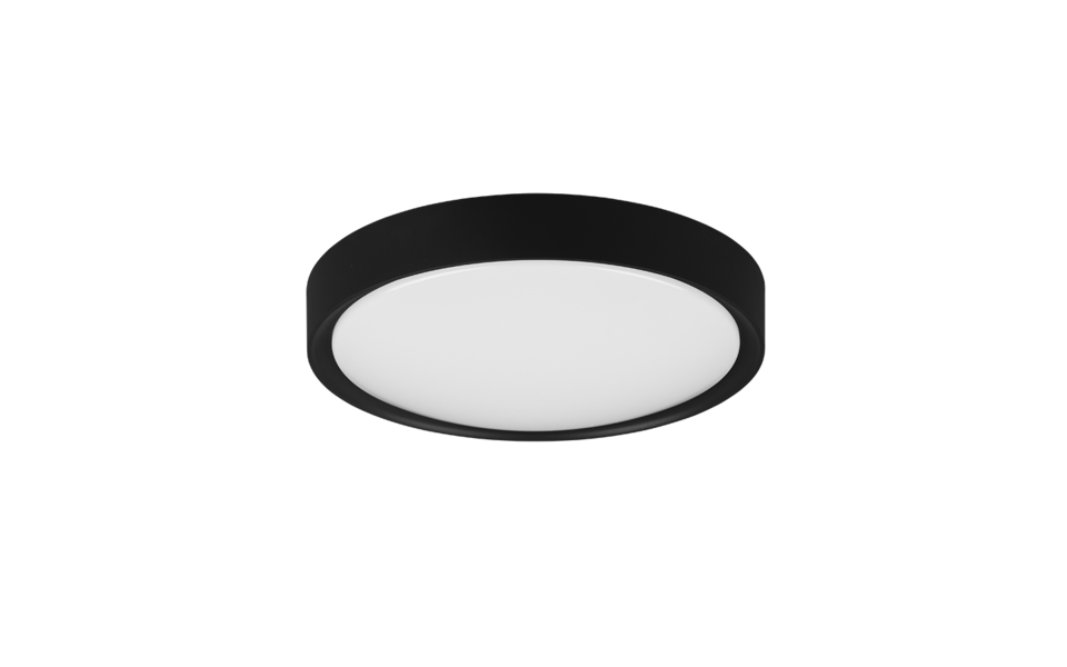 Trio Lighting Trio CLARIMO plafondlamp | LED | mat zwart met wit | Ø 33 cm | IP44 | 1x 18W | 1850 lm | 3000K | niet dimbaar