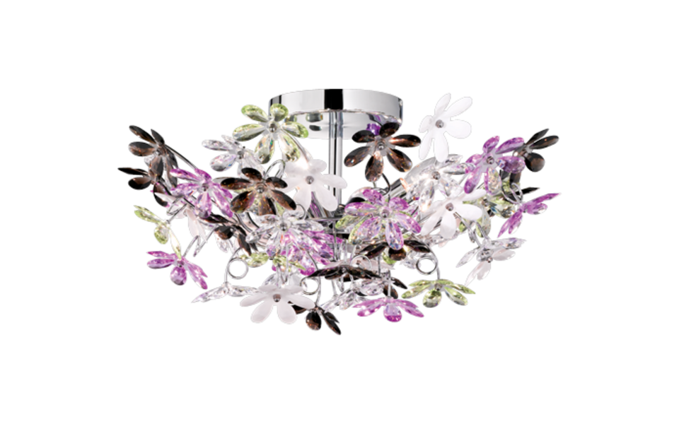 Trio Lighting Trio FLOWER ceiling light | 4x E14 max 40W | Ø 51 cm | IP20 | 25 cm Trio Lighting Trio FLOWER ceiling light | 4x E14 max 40W | Ø 51 cm | IP20 | 25 cm