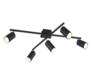 Trio Lighting Trio MARLEY plafondlamp | GU10 Fitting | mat zwart | 77,4 x 57,4 cm | IP20 | excl. 5x GU10 | max. 35W