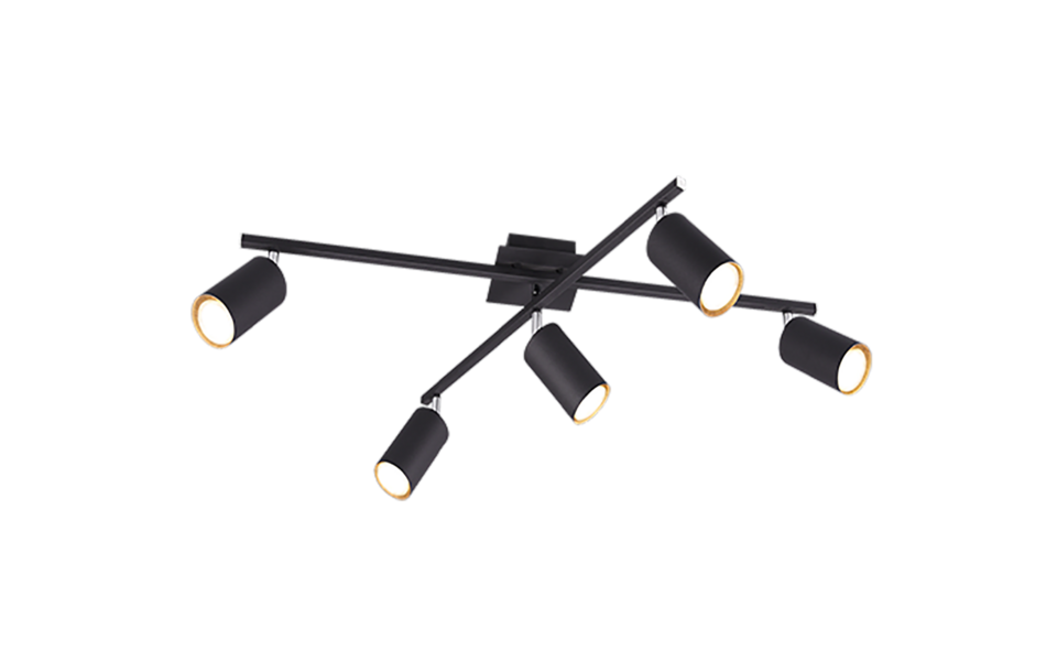 Trio Lighting Trio MARLEY ceiling light | 5x GU10 | black | IP20 | 22.4 cm Trio Lighting Trio MARLEY ceiling light | 5x GU10 | black | IP20 | 22.4 cm
