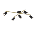 Trio Lighting Trio MARLEY plafondlamp | GU10 Fitting | zwart met goud | 77,4 x 57,4 cm | IP20 | excl. 5x GU10 | max. 35W