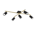 Trio Lighting Trio MARLEY plafondlamp | GU10 Fitting | zwart met goud | 77,4 x 57,4 cm | IP20 | excl. 5x GU10 | max. 35W