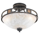 Trio Lighting Trio QUINTA plafondlamp | E27 Fitting | roestkleur met albast | Ø 42 cm | IP20 | excl. 3x E27 | max. 60W