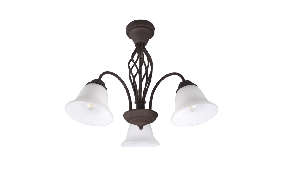 Trio Lighting Trio RUSTICA plafondlamp | E14 Fitting | roestkleur met wit | Ø 55 cm | IP20 | excl. 3x E14 | max. 40W