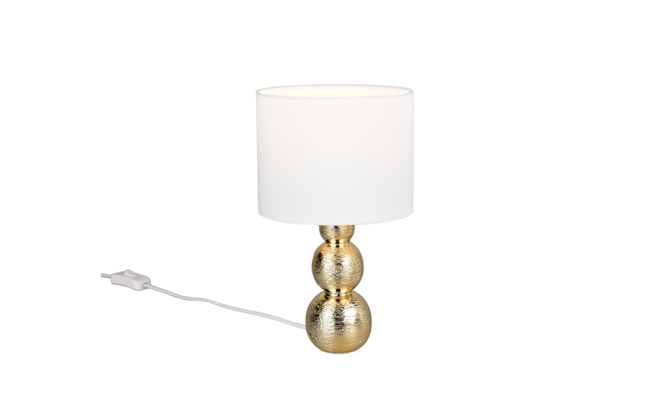 Trio Lighting Trio LOVA tafellamp | E27 Fitting | goudkleurig met wit | Ø 17 cm | IP20 | excl. 1x E27 | max. 10W