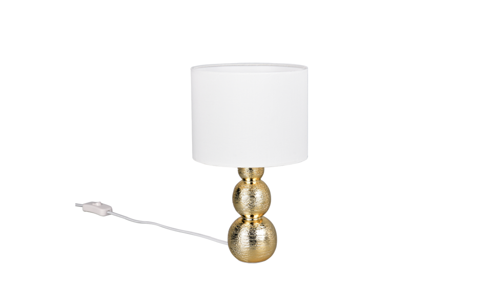 Trio Lighting Trio LOVA tafellamp | E27 Fitting | goudkleurig met wit | Ø 17 cm | IP20 | excl. 1x E27 | max. 10W