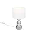 Trio Lighting Trio LOVA tafellamp | E27 Fitting | zilver met wit | Ø 17 cm | IP20 | excl. 1x E27 | max. 10W