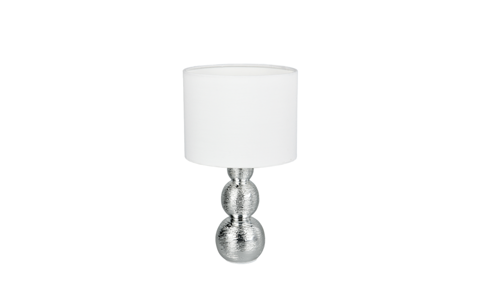 Trio Lighting Trio LOVA tafellamp | E27 Fitting | zilver met wit | Ø 17 cm | IP20 | excl. 1x E27 | max. 10W Trio Lighting Trio LOVA tafellamp | E27 Fitting | zilver met wit | Ø 17 cm | IP20 | excl. 1x E27 | max. 10W