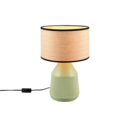 Trio Lighting Trio FORMENTERA tafellamp | E27 Fitting | groen met natuurlijke afwerking | Ø 28 cm | IP20 | excl. 1x E27 | max. 60W