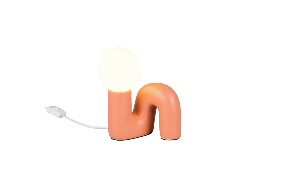 Trio Lighting Trio QUINN tafellamp | G9 Fitting | abrikoos met wit | 16,5 x 15 cm | IP20 | excl. 1x G9 | max. 5W Trio Lighting Trio QUINN tafellamp | G9 Fitting | abrikoos met wit | 16,5 x 15 cm | IP20 | excl. 1x G9 | max. 5W