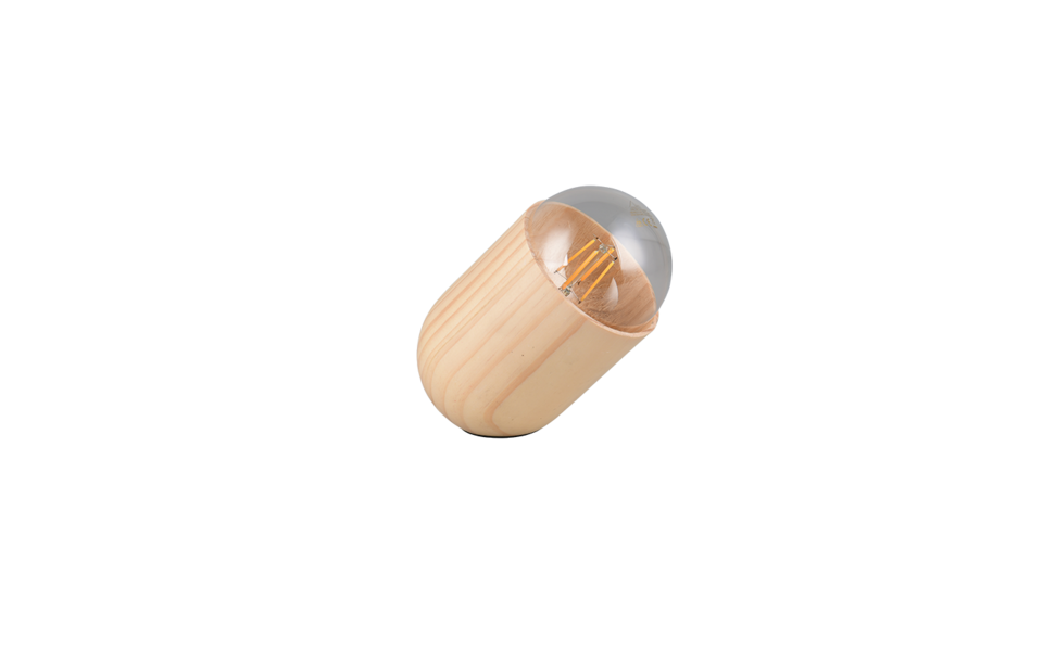 Trio Lighting Trio NARA tafellamp | E27 Fitting | houtkleur | 14 x 10 cm | IP20 | excl. 1x E27 | max. 15W