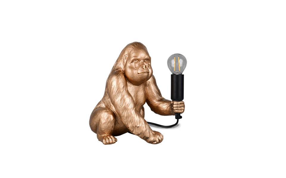 Trio Lighting Trio KONG tafellamp | E14 Fitting | goudkleurig | 22 x 15 cm | IP20 | excl. 1x E14 | max. 10W Trio Lighting Trio KONG tafellamp | E14 Fitting | goudkleurig | 22 x 15 cm | IP20 | excl. 1x E14 | max. 10W