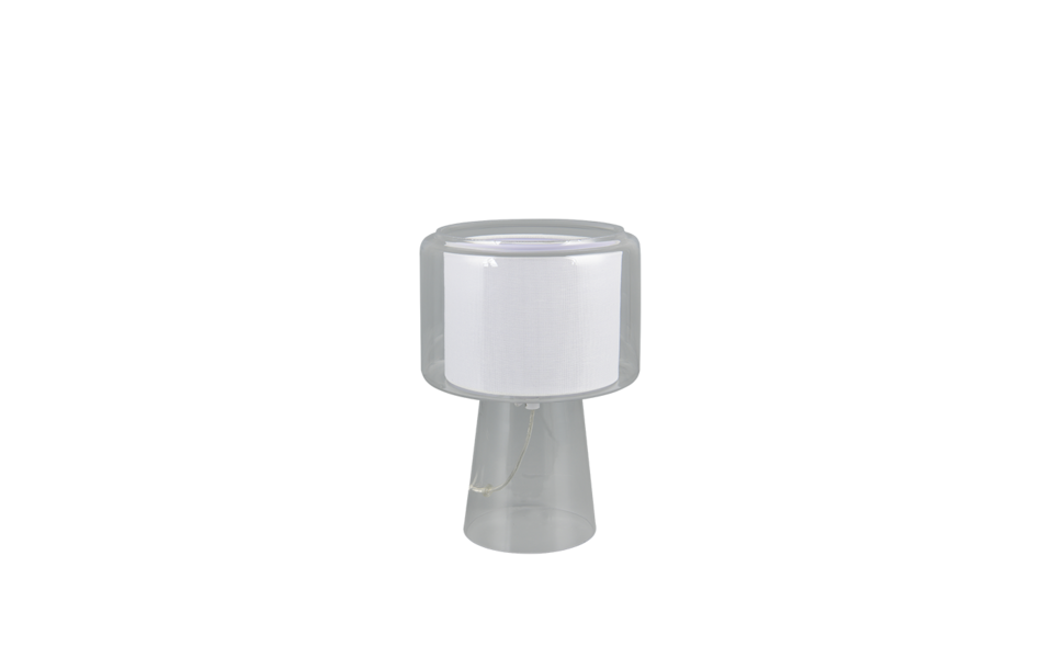 Trio Lighting Trio ROCKA tafellamp | E14 Fitting | transparant met wit | Ø 20 cm | IP20 | excl. 1x E14 | max. 10W Trio Lighting Trio ROCKA tafellamp | E14 Fitting | transparant met wit | Ø 20 cm | IP20 | excl. 1x E14 | max. 10W