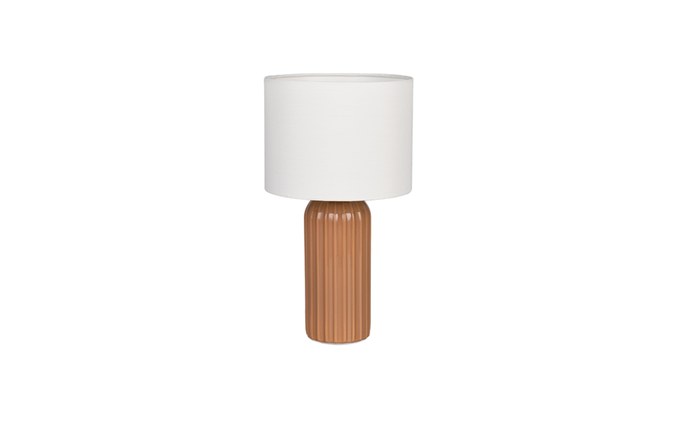Trio Lighting Trio BLAIR tafellamp | E27 Fitting | mokka met beige | Ø 20 cm | IP20 | excl. 1x E27 | max. 10W
