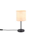 Trio Lighting Trio AIMEE tafellamp | E27 Fitting | mat zwart met natuurlijke afwerking | Ø 17 cm | IP20 | excl. 1x E27 | max. 10W
