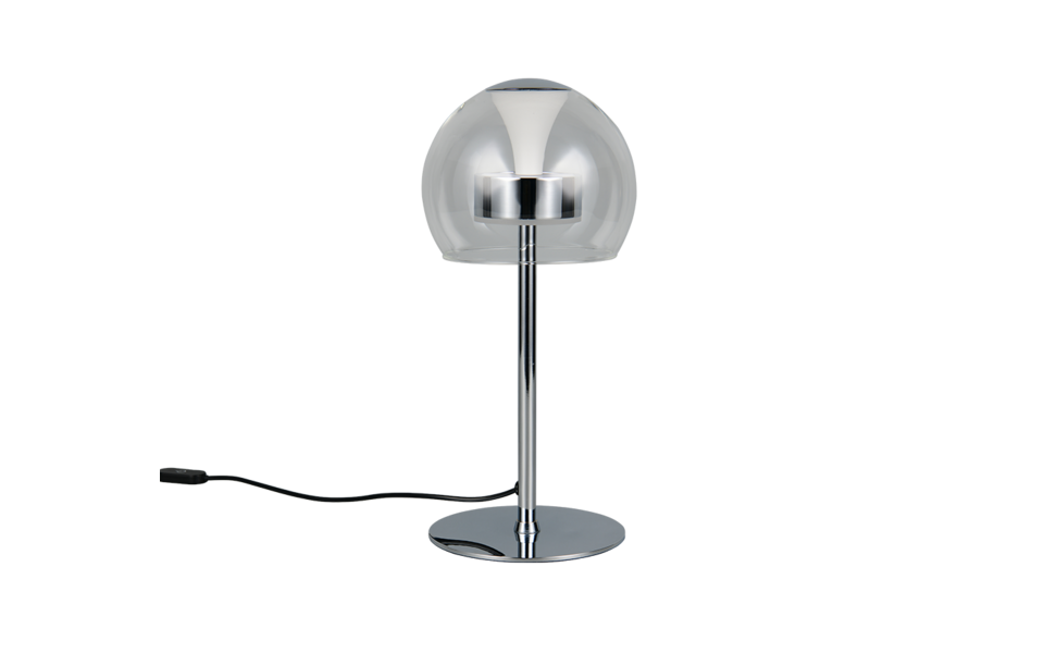 Trio Lighting Trio FLYNT tafellamp | LED | chroom met transparant | Ø 16 cm | IP20 | 1x 8W | 880 lm | 2300+3000+4000K | dimbaar