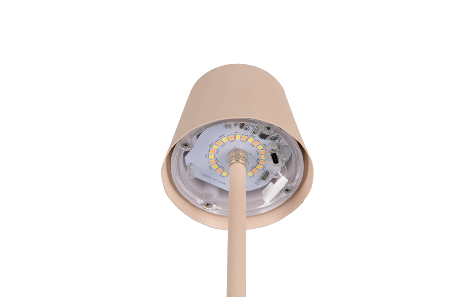 Trio Lighting Trio DIAZ tafellamp | LED | zand | Ø 8,5 cm | IP44 | 1x 1,6W | 160 lm | 2700-6500K