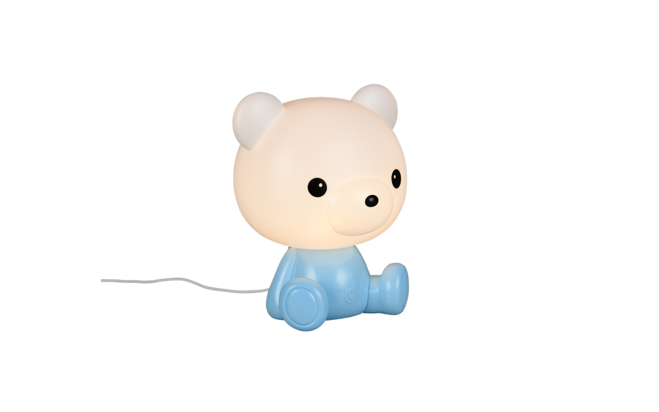 Trio Lighting Trio CUTIE tafellamp | LED | blauw | 21 x 19 cm | IP20 | 1x 0,3W | 30 lm | 3000K