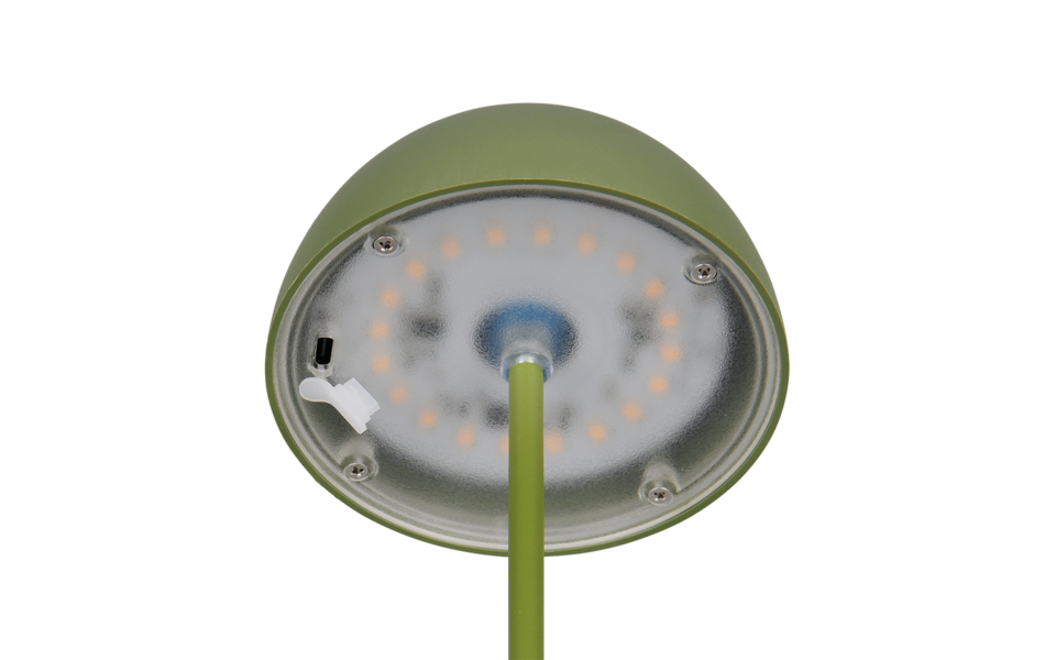 Trio Lighting Trio ORTIZ tafellamp | LED | groen | Ø 9 cm | IP44 | 1x 2W | 150 lm | 3000K | dimbaar