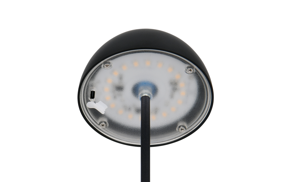 Trio Lighting Trio ORTIZ tafellamp | LED | mat zwart | Ø 9 cm | IP44 | 1x 2W | 150 lm | 3000K | dimbaar