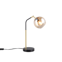 Trio PAXTON tafellamp | zwart/goud/amber | IP20 | E14 Fitting