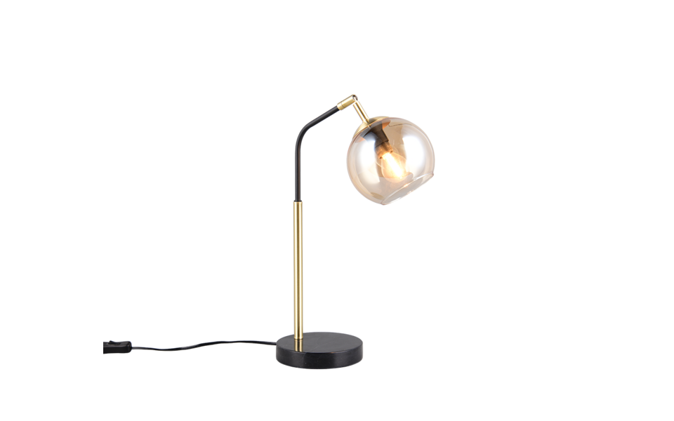 Trio Lighting Trio PAXTON table lamp | 1x E27 max 40W | black with gold | 45 cm