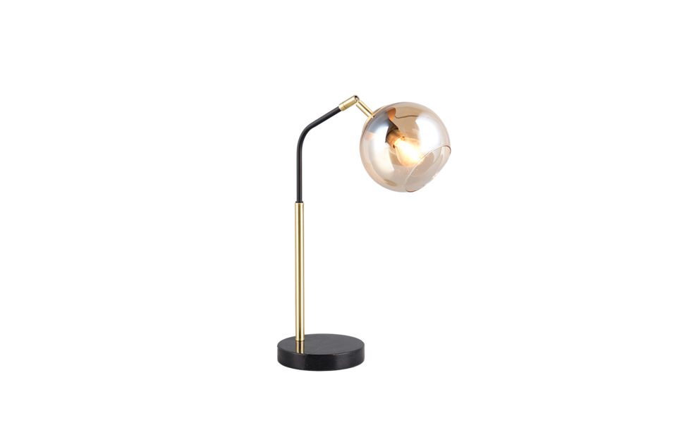 Trio Lighting Trio PAXTON table lamp | 1x E27 max 40W | black with gold | 45 cm
