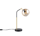 Trio Lighting Trio PAXTON tafellamp | E14 Fitting | zwart met goud met amber | 28 x 15 cm | IP20 | excl. 1x E14 | max. 10W