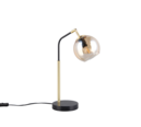 Trio Lighting Trio PAXTON tafellamp | E14 Fitting | zwart met goud met amber | 28 x 15 cm | IP20 | excl. 1x E14 | max. 10W
